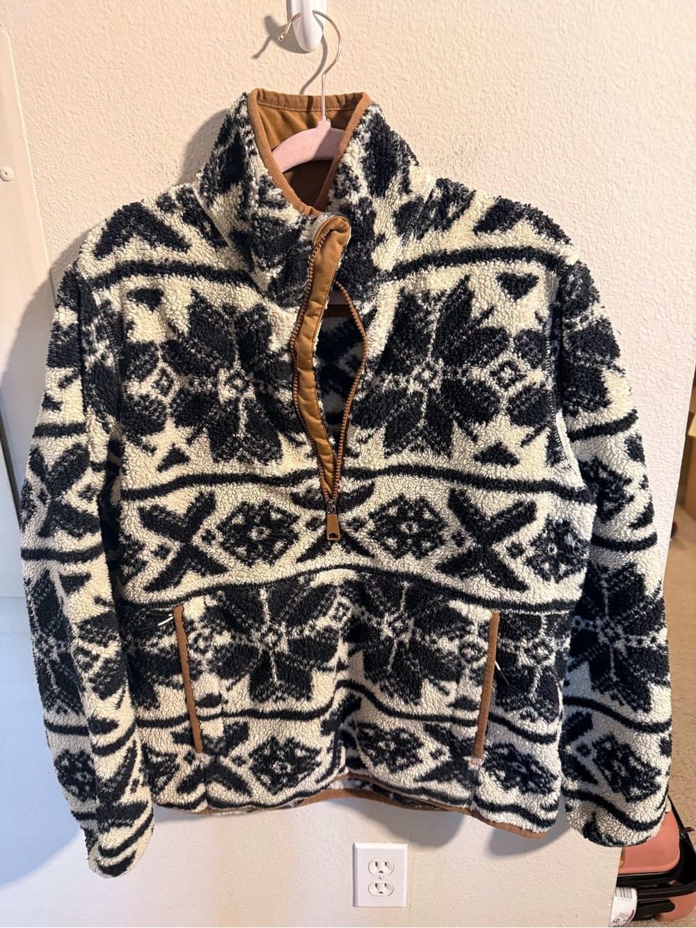 Carhartt Women’s Sherpa Fleece Fair Isle 1/4 Zip Pullover Jacket M